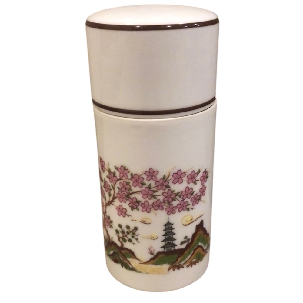 Porcelain canister made in Japan Andre Richard Cherry Blossoms 🌸 6”